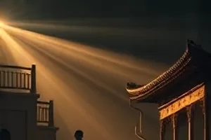 中文在线视频首屏主推剧场《山海旧邮局》雨中投递的画面